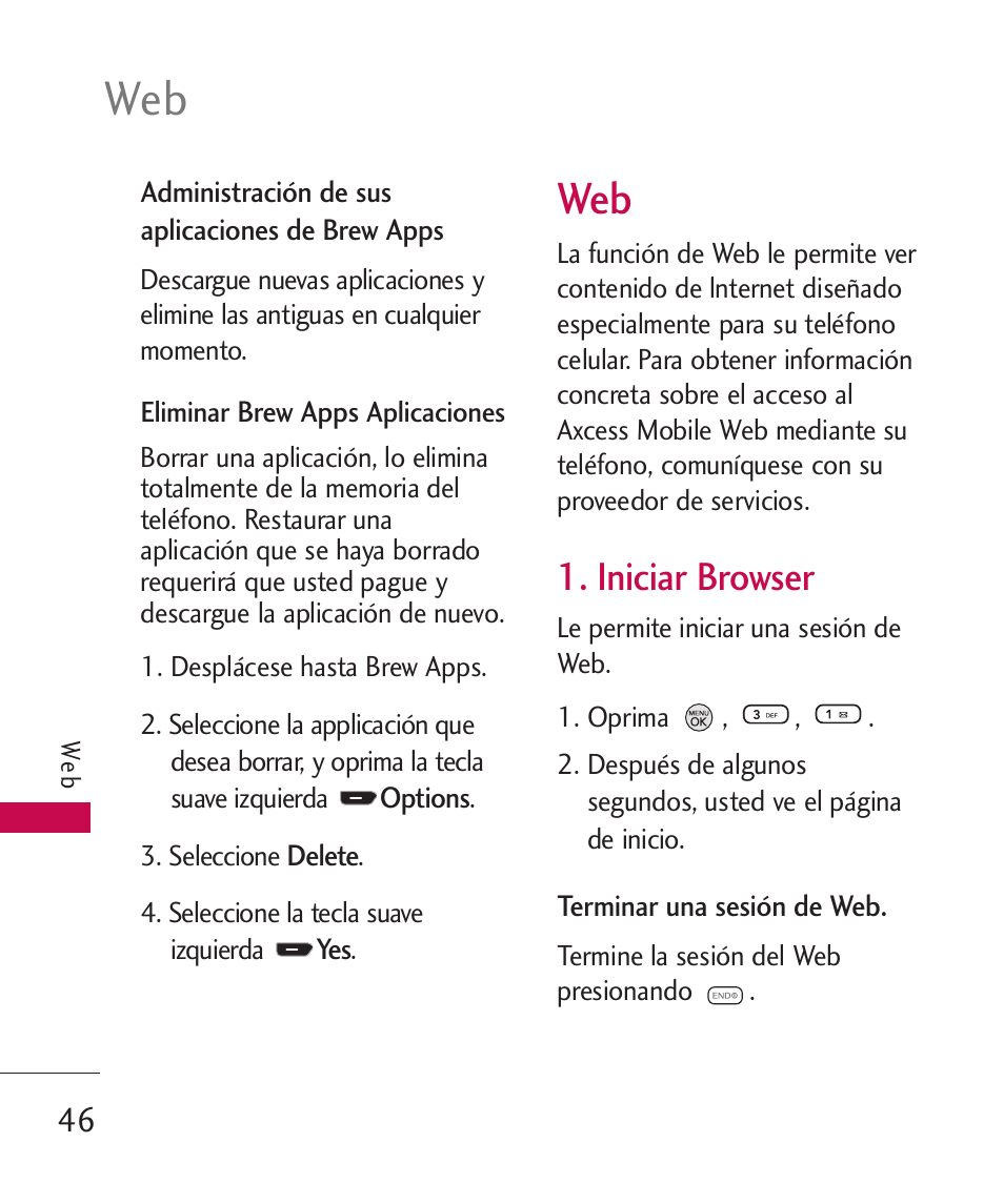 Iniciar browser | LG 260 User Manual | Page 161 / 240
