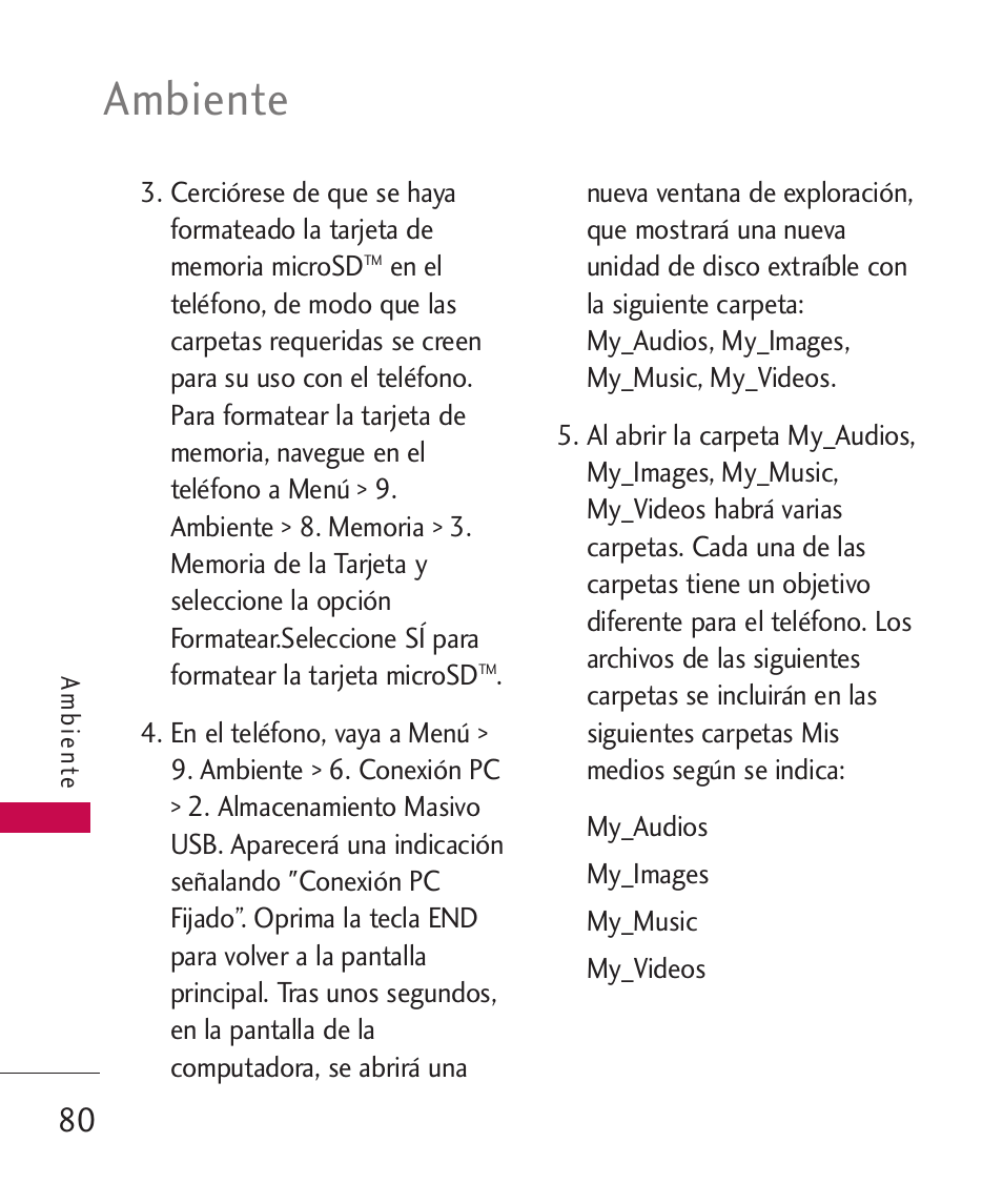 Ambiente | LG 260 User Manual | Page 195 / 240