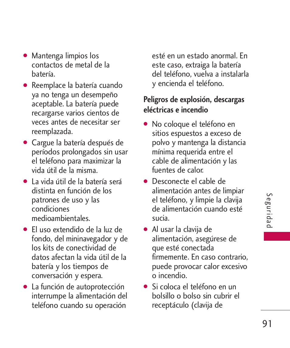 Peligros de explosión, desca | LG 260 User Manual | Page 206 / 240