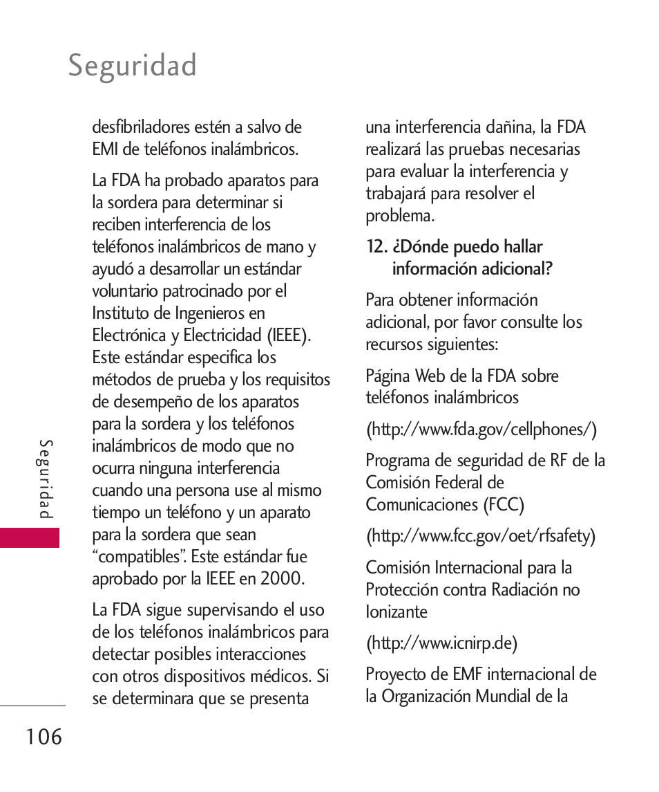 Seguridad | LG 260 User Manual | Page 221 / 240