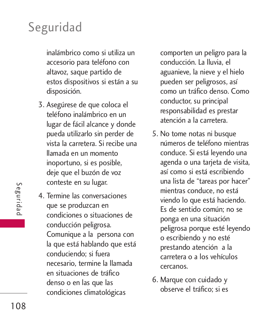 Seguridad | LG 260 User Manual | Page 223 / 240