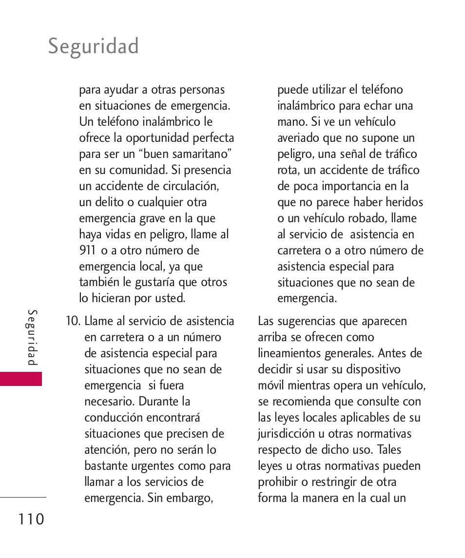 Seguridad | LG 260 User Manual | Page 225 / 240