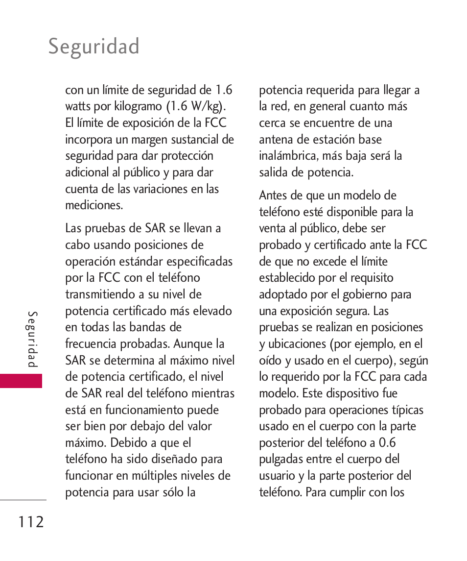 Seguridad | LG 260 User Manual | Page 227 / 240