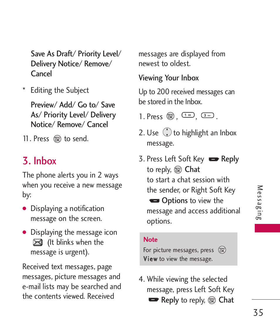 Inbox | LG 260 User Manual | Page 37 / 240