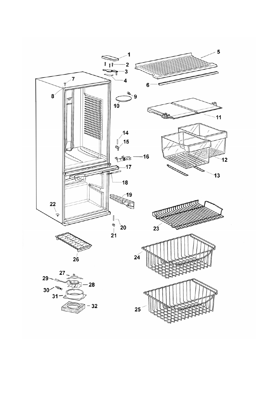 Cabinet bottom freezer | LG E440T User Manual | Page 20 / 35