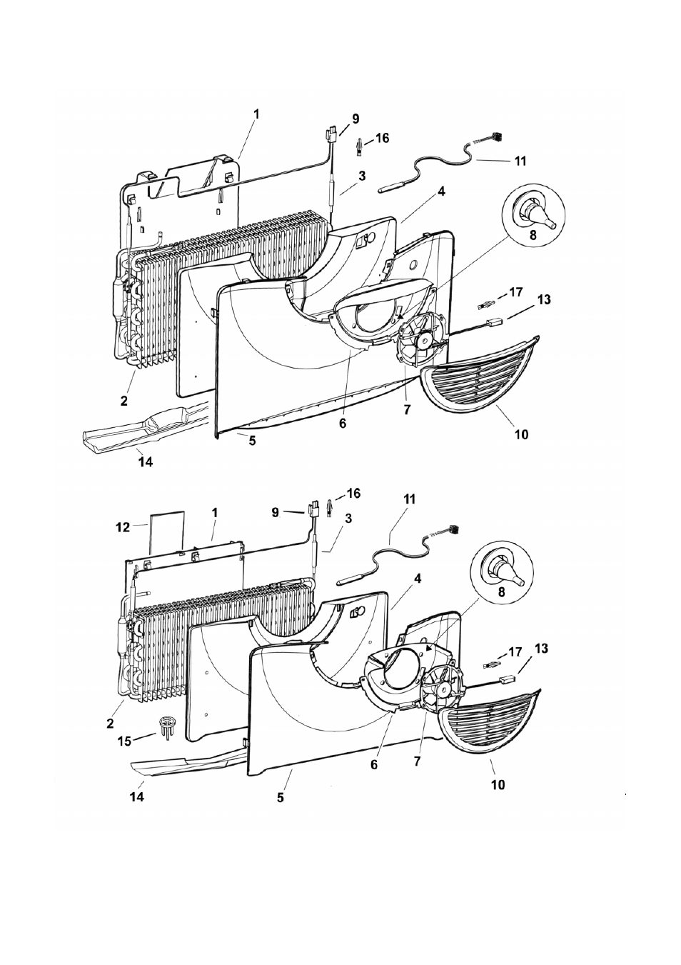 Fan and evaporator assemblies | LG E440T User Manual | Page 24 / 35