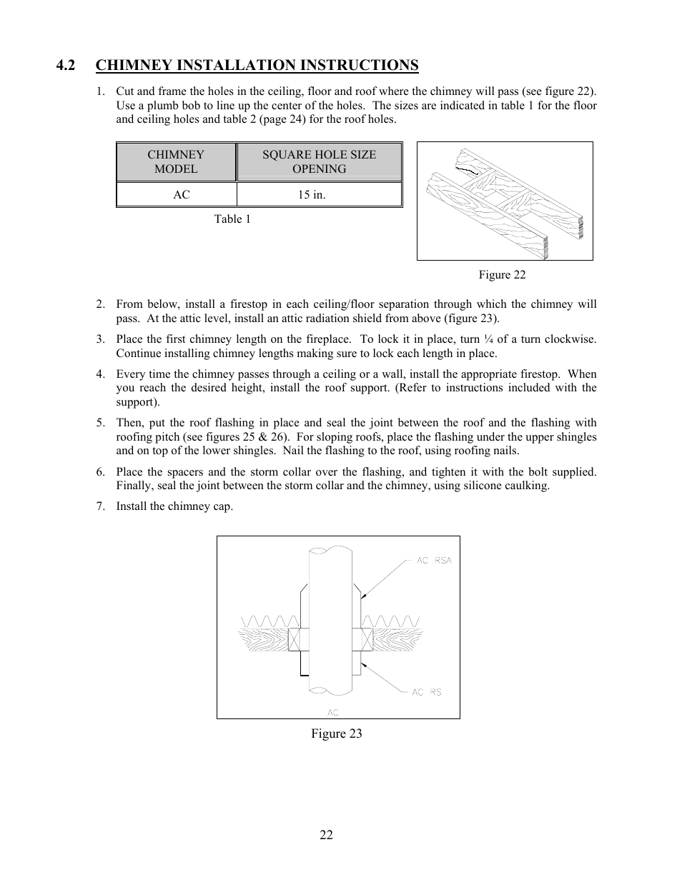 2 chimney installation instructions | LG P1BRENTW-A User Manual | Page 24 / 34