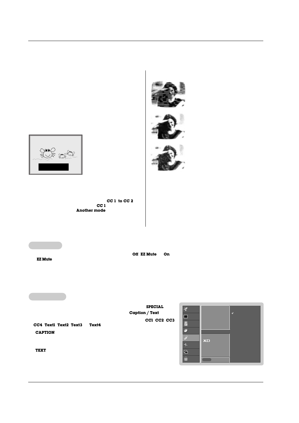 Closed captions, Using closed captions, Caption tips | LG RU-42PZ71 User Manual | Page 29 / 52