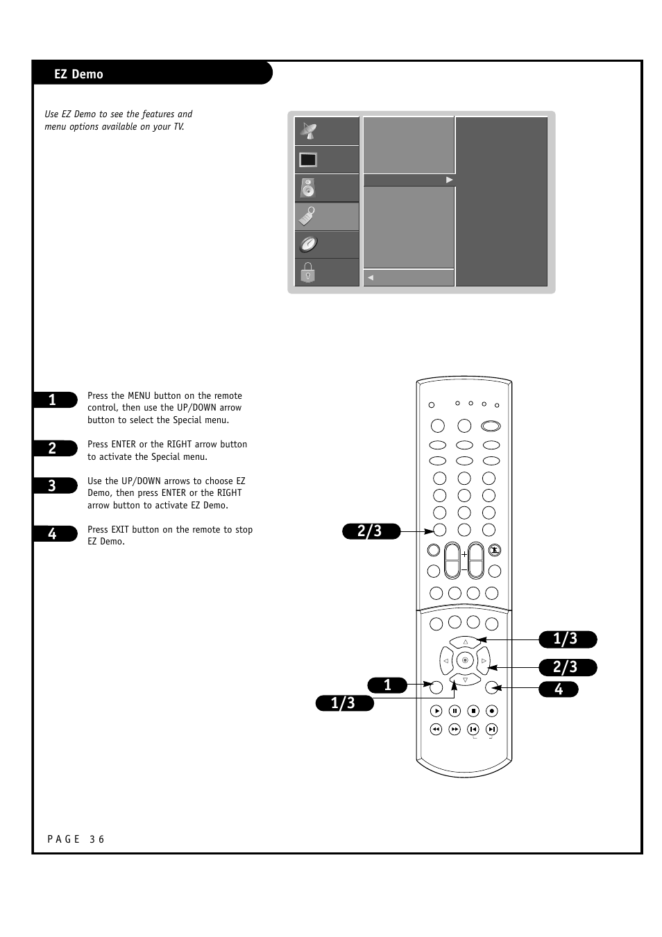 Ez demo | LG RU-60SZ30 User Manual | Page 36 / 60