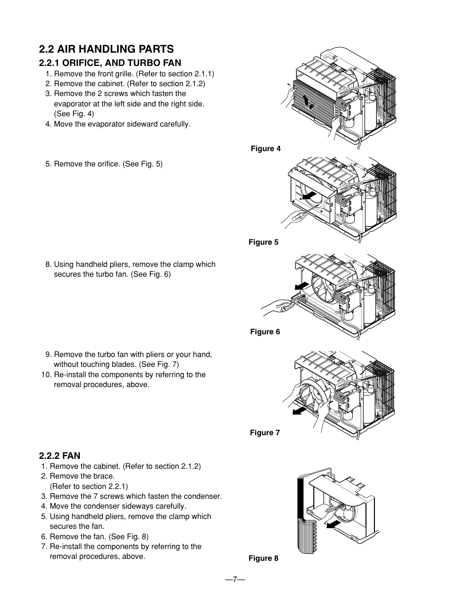 2 air handling parts, 1 orifice, and turbo fan, 2 fan | LG BG-81A User Manual | Page 7 / 39