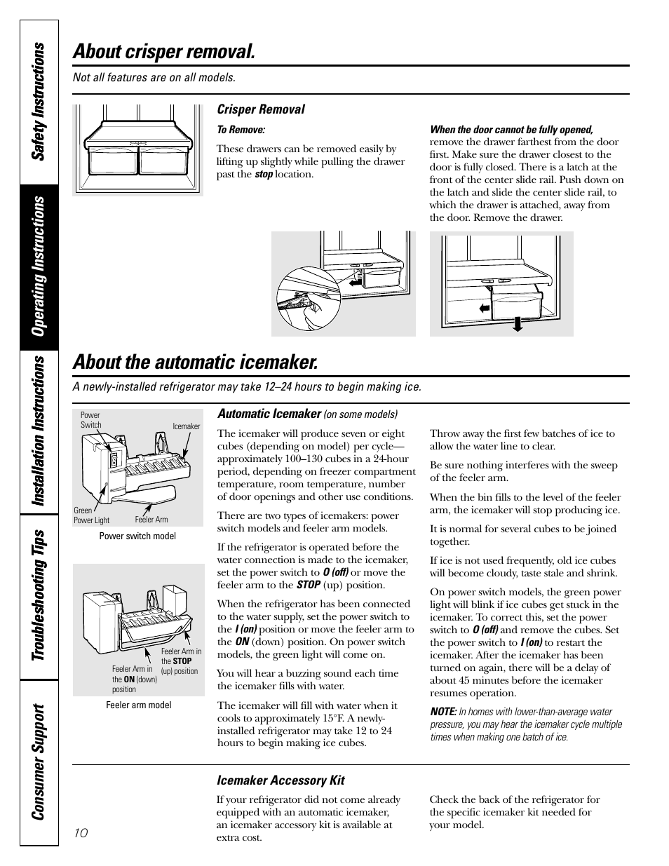 Automatic icemaker, About crisper removal, About the automatic icemaker | LG 22 User Manual | Page 10 / 32