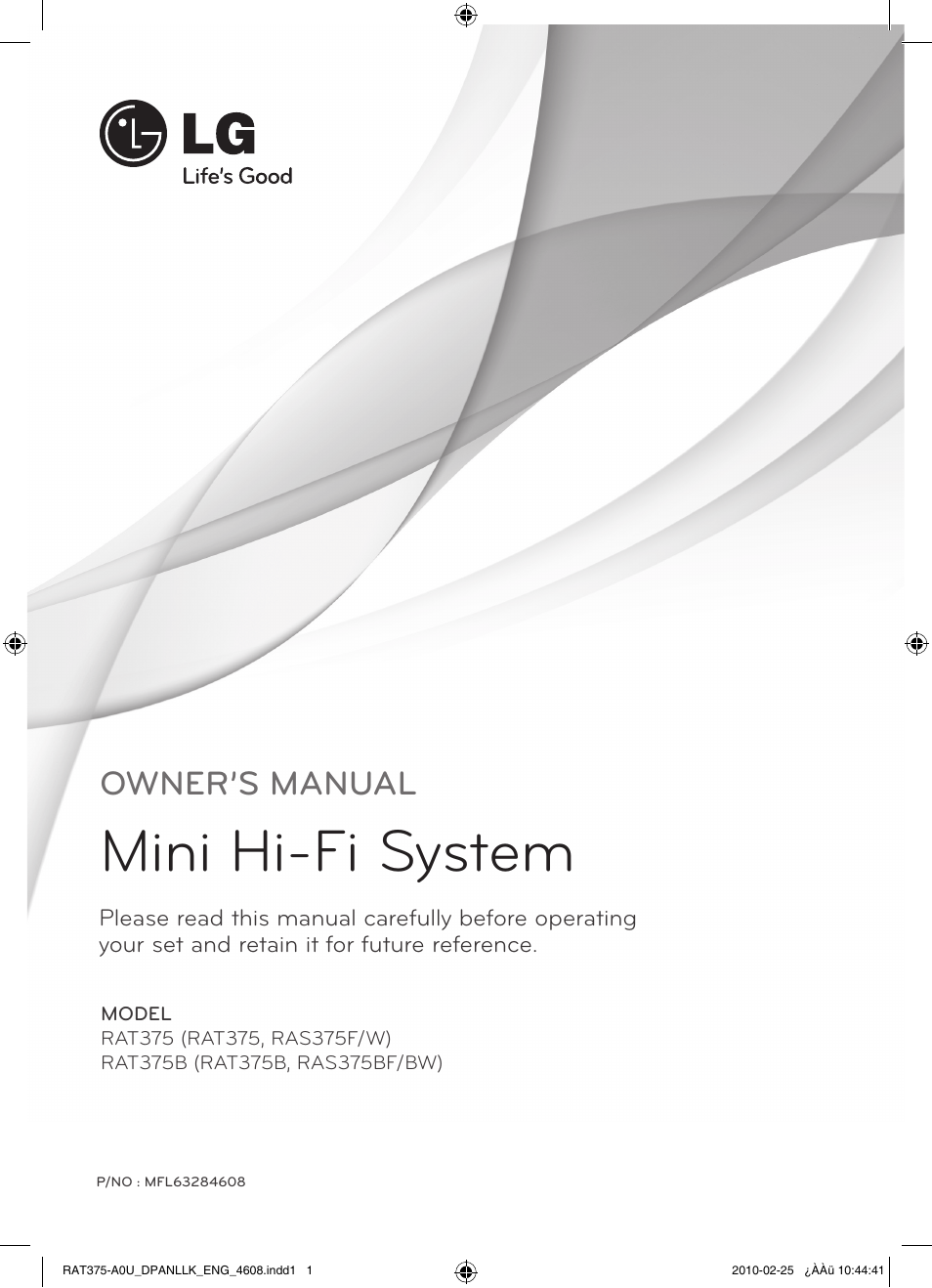 LG RAS375BF User Manual | 23 pages