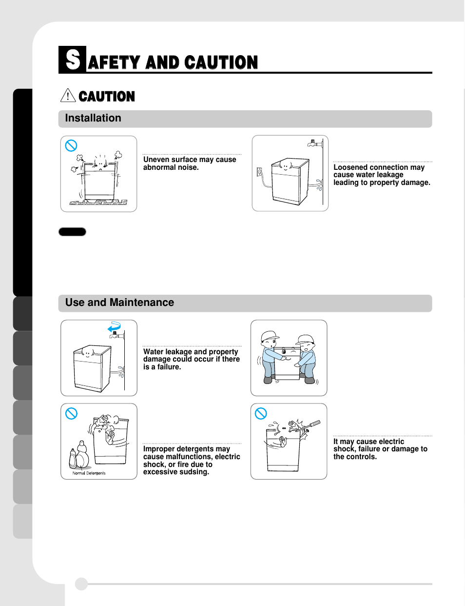 Aaf fe et ty y a an nd d c ca au ut tiio on n | LG LDF8812WW User Manual | Page 6 / 44