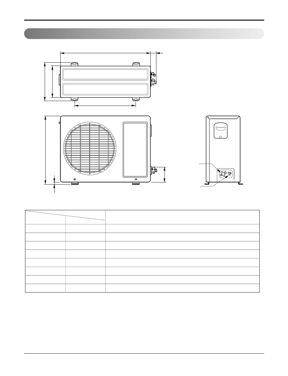 Outdoor unit | LG LA120CPI User Manual | Page 10 / 76