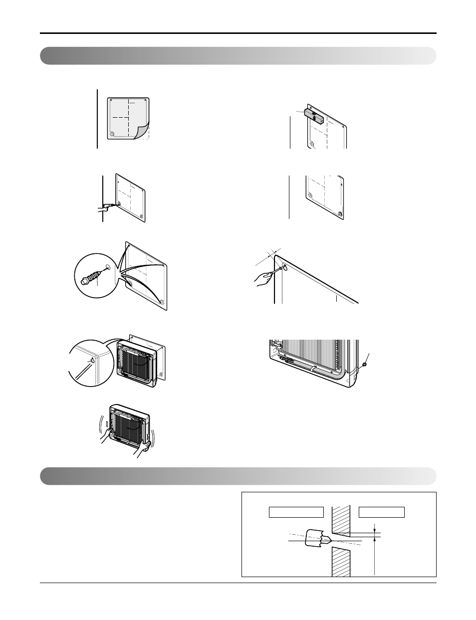 Fixing indoor unit, Drill a hole in the wall, Inst alla tion gu | 18 room air conditioner installation | LG LA120CPI User Manual | Page 18 / 76