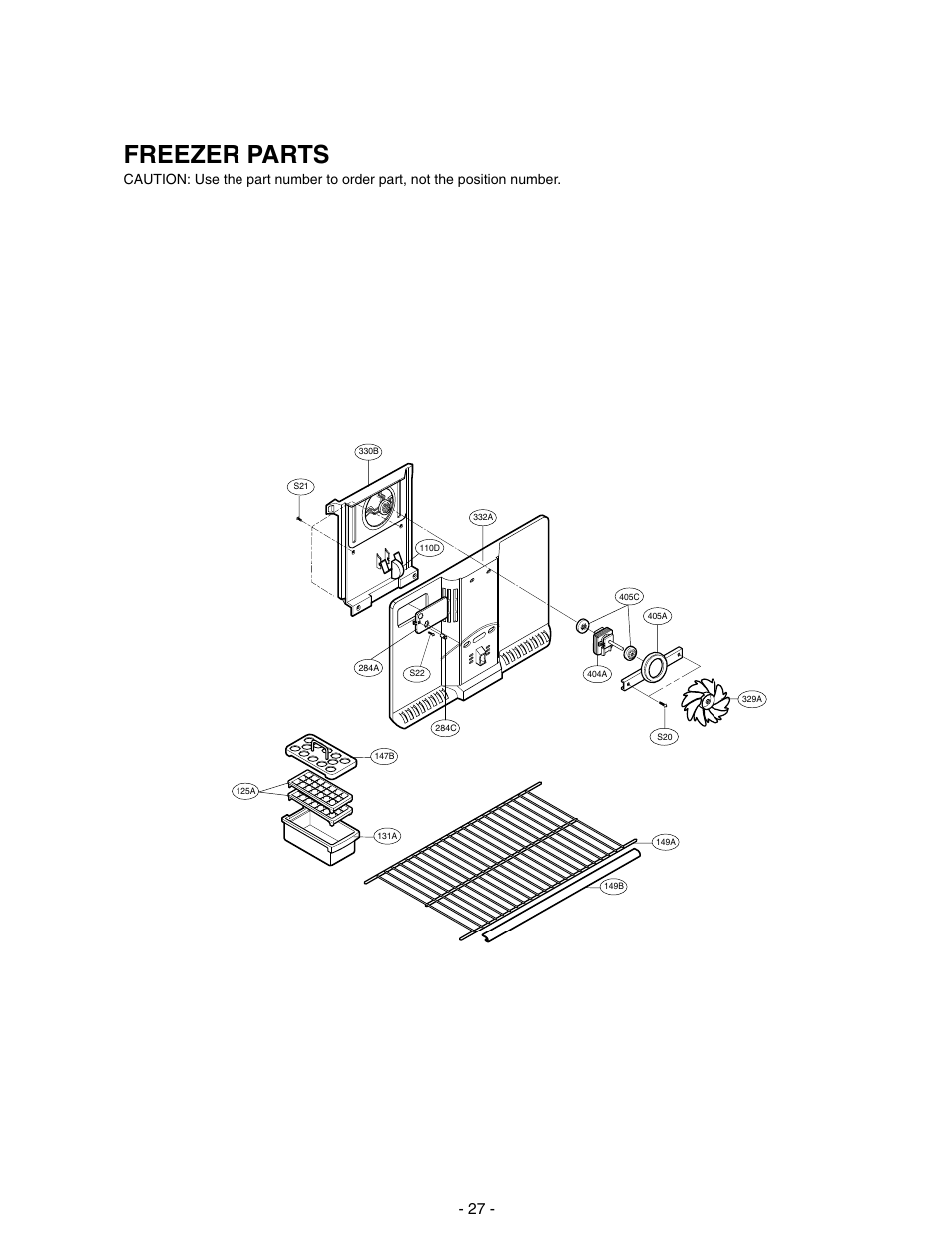 Freezer parts | LG LRTN22310 User Manual | Page 27 / 30