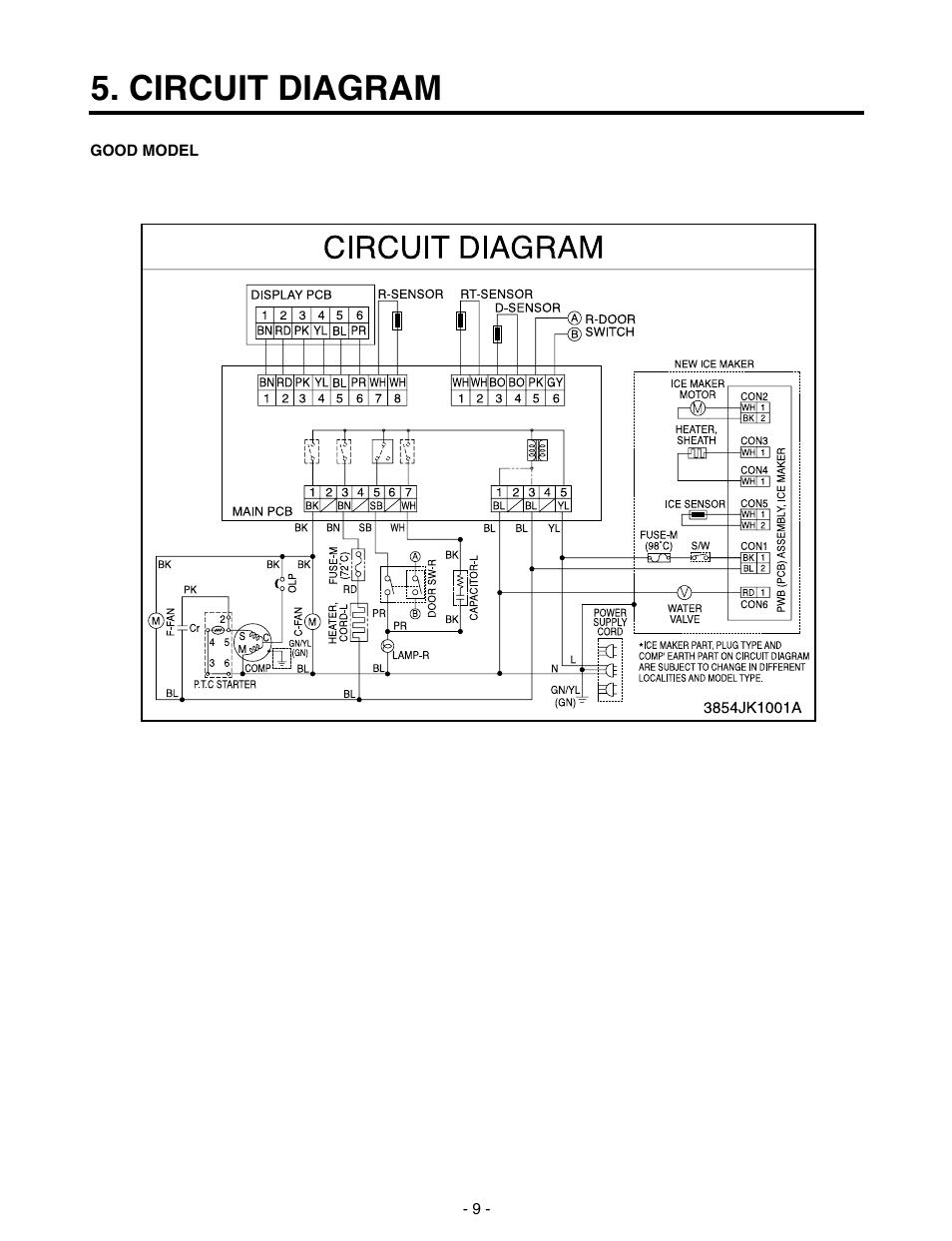 Circuit diagram | LG LRTN22310 User Manual | Page 9 / 30