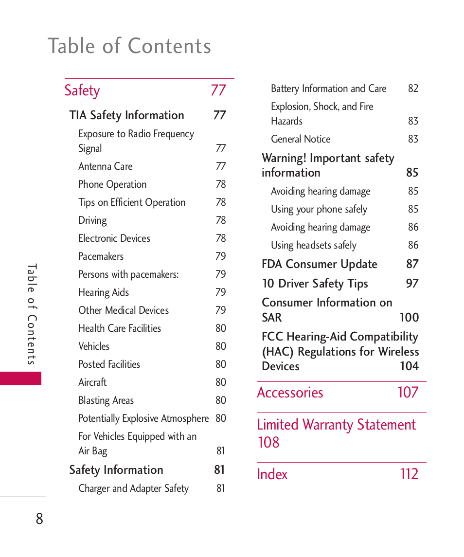 LG AX260 User Manual | Page 10 / 115