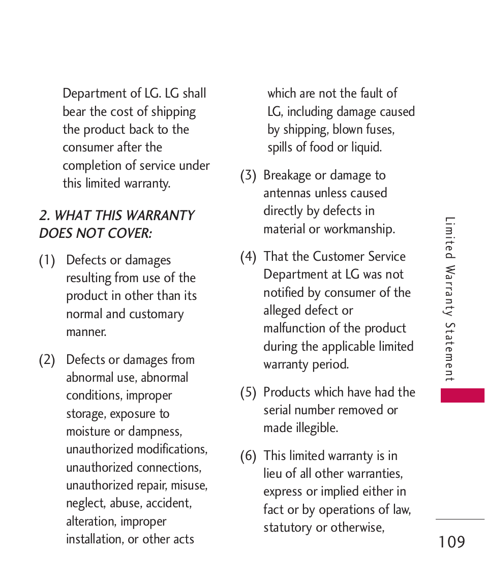 LG AX260 User Manual | Page 111 / 115