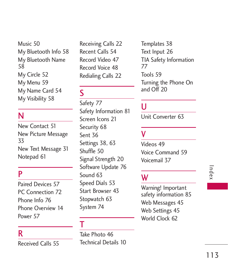 LG AX260 User Manual | Page 115 / 115