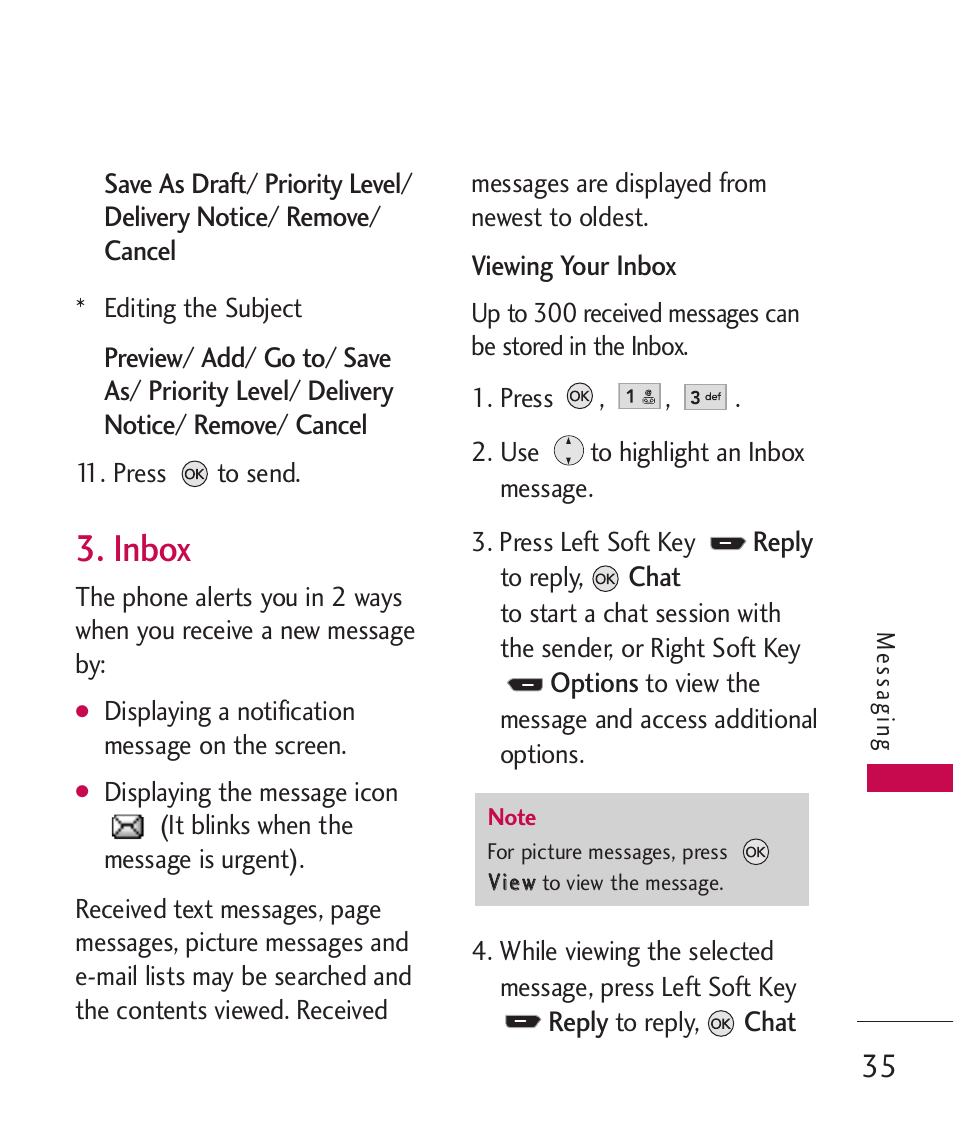 Inbox | LG AX260 User Manual | Page 37 / 115