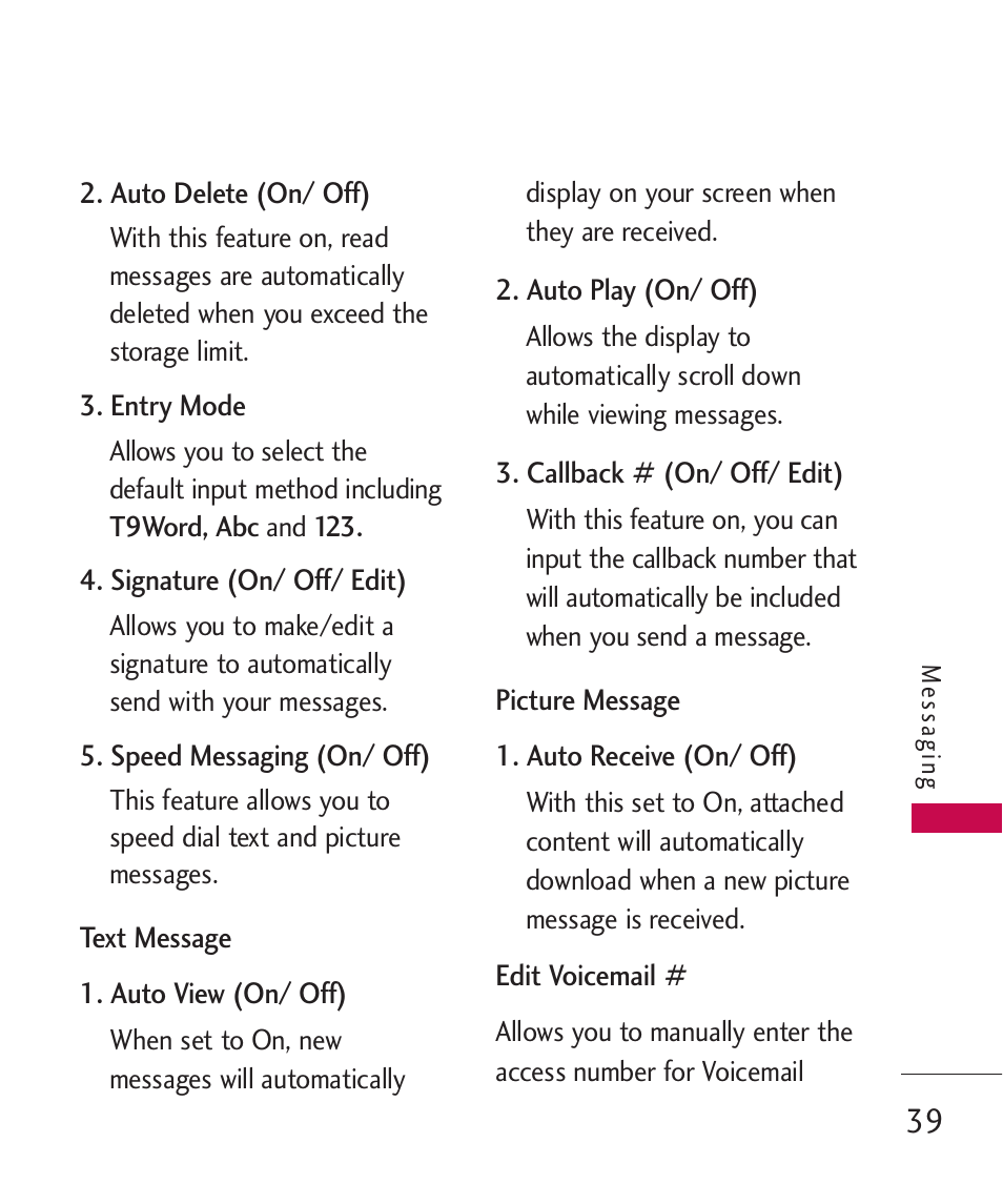 LG AX260 User Manual | Page 41 / 115