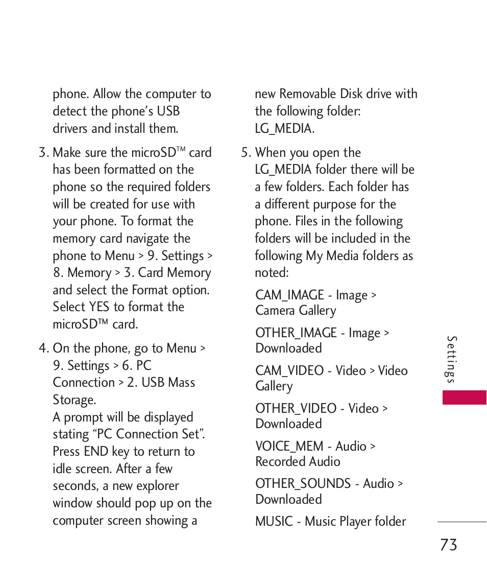 LG AX260 User Manual | Page 75 / 115