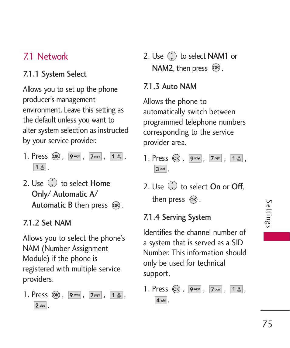 1 network | LG AX260 User Manual | Page 77 / 115