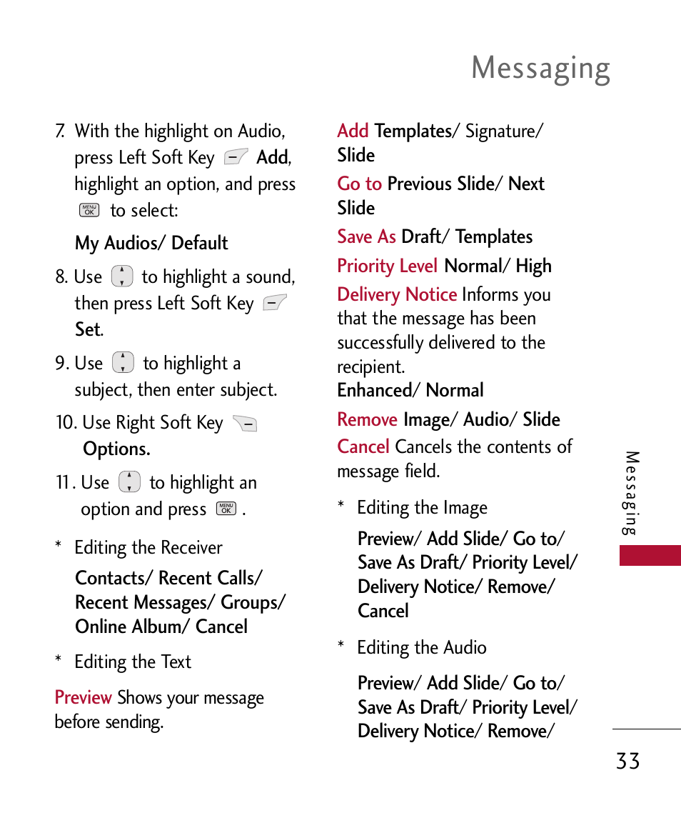 Messaging | LG 300 User Manual | Page 35 / 226
