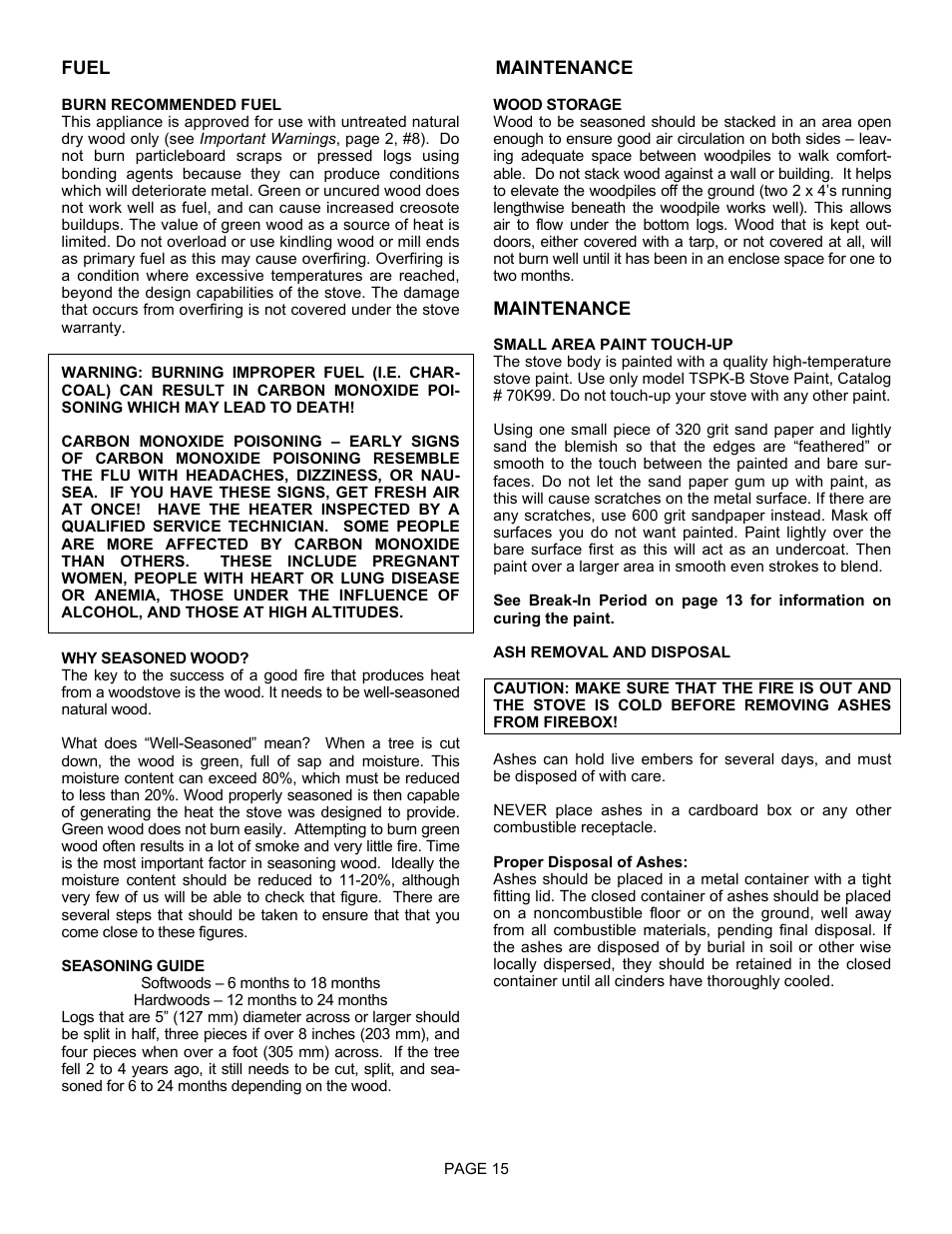 Lennox Hearth EARTHSTOVE 1400HT User Manual | Page 15 / 26