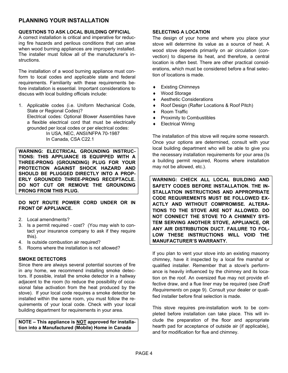 Lennox Hearth EARTHSTOVE 1400HT User Manual | Page 4 / 26