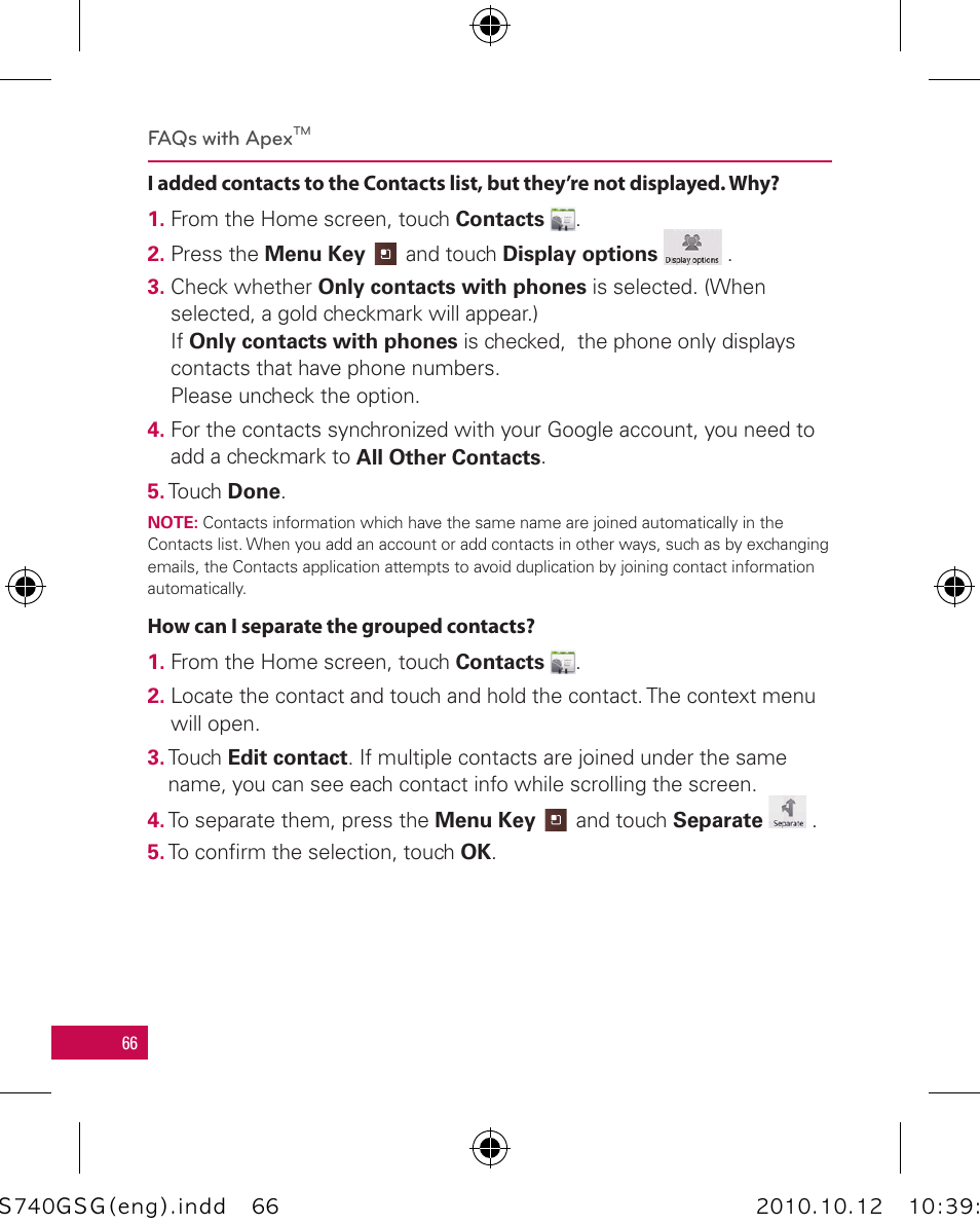 LG Apex User Manual | Page 69 / 80