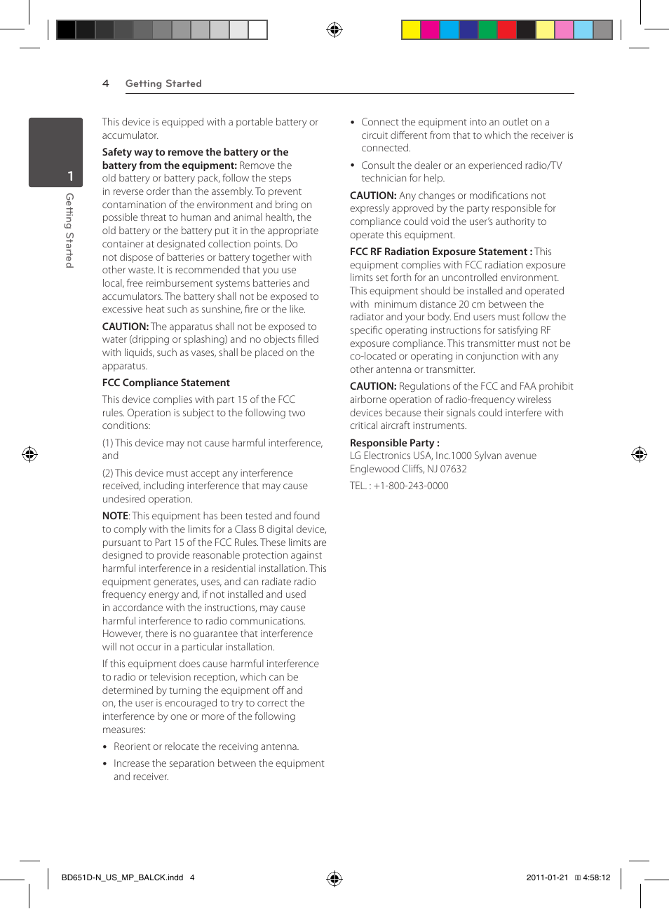 LG NETWORK BLU-RAY DISC BD640 User Manual | Page 4 / 60