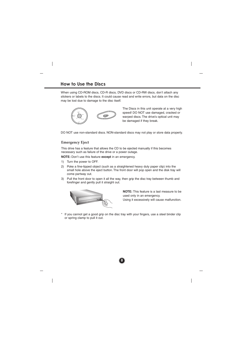 How to use the discs | LG GSA-4120B User Manual | Page 11 / 14