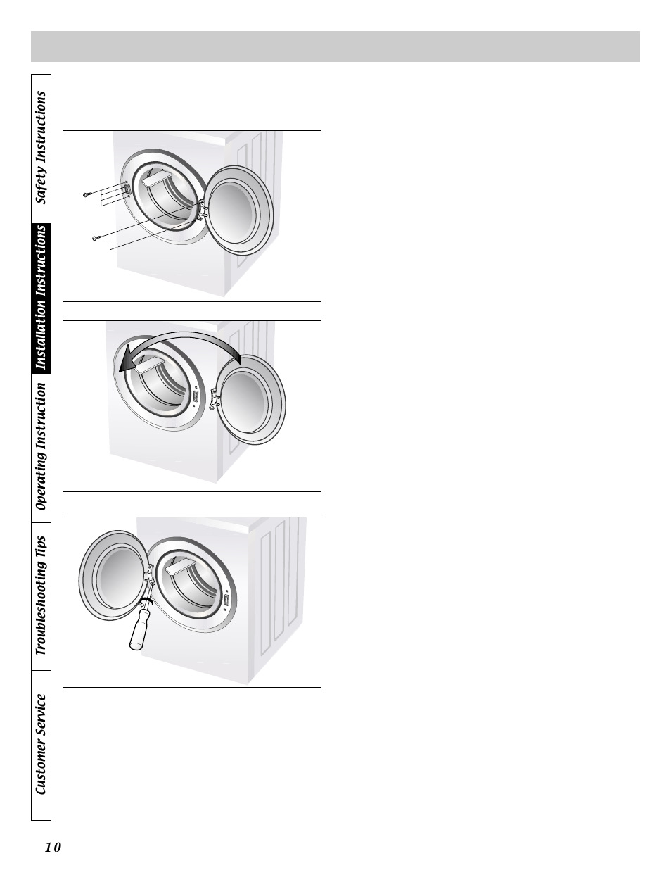 Door reversal procedure | LG DLE5911W User Manual | Page 10 / 32