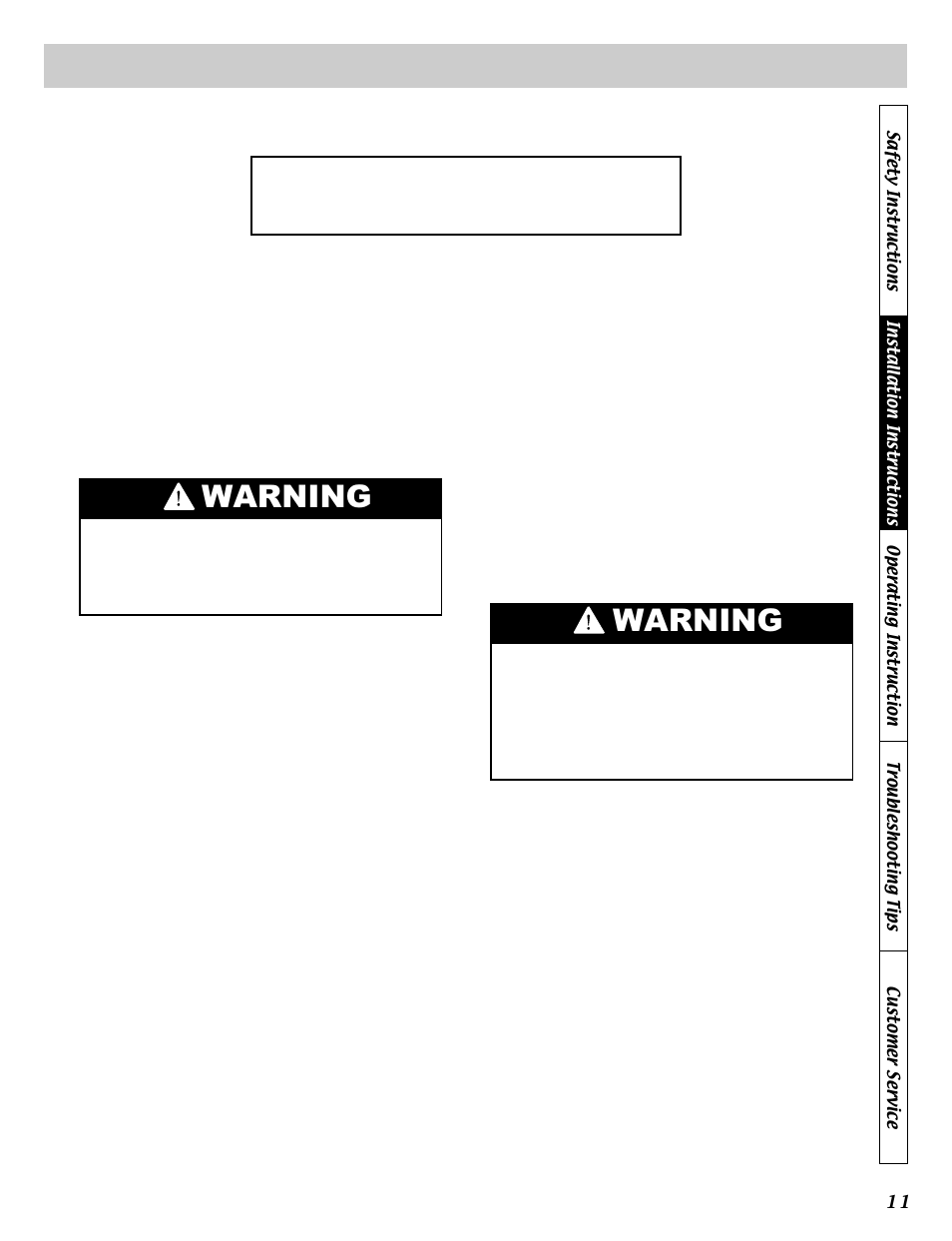 Warning, Manufactured (mobile) home installation | LG DLE5911W User Manual | Page 11 / 32