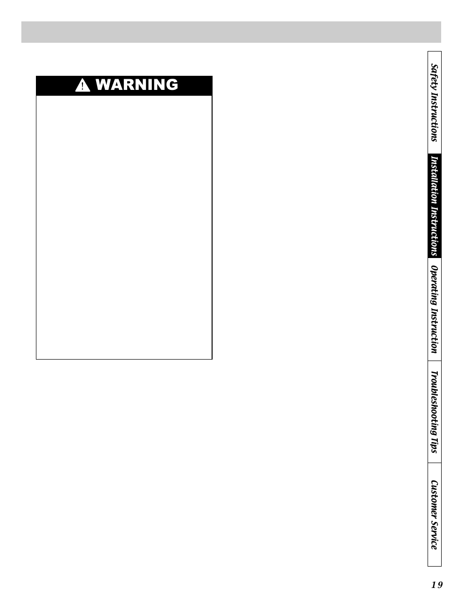 Warning, Exhaust requirements, Exhaust system materials | Exhaust system | LG DLE5911W User Manual | Page 19 / 32