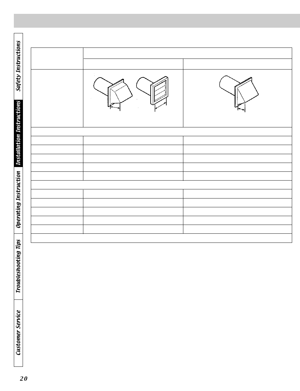 Exhaust requirements | LG DLE5911W User Manual | Page 20 / 32