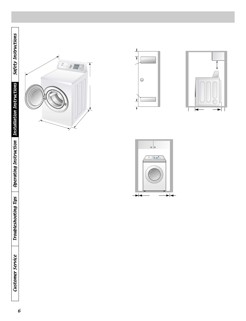 Installation instructions | LG DLE5911W User Manual | Page 6 / 32