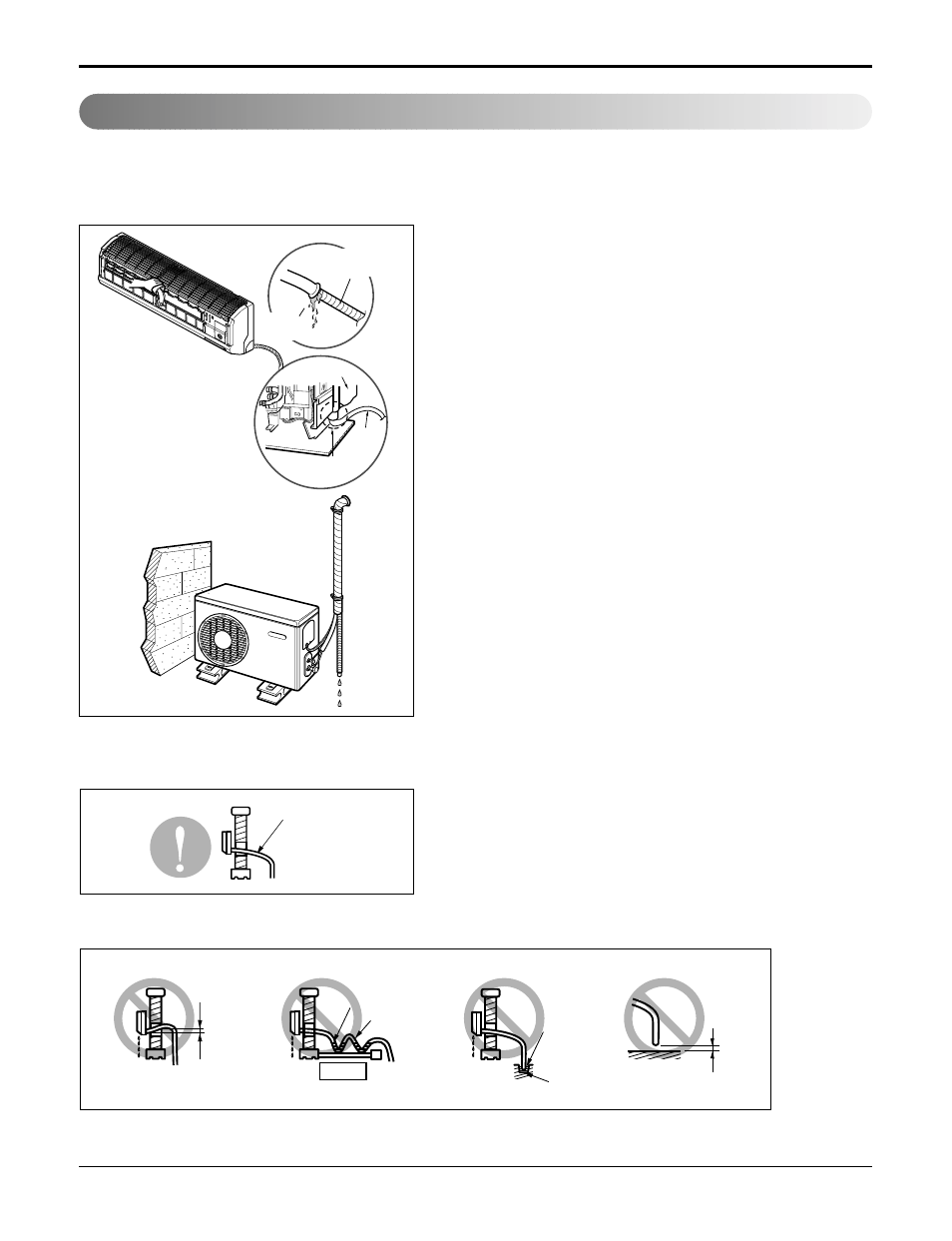 Checking the drainage, Drain piping, Installation | LG LS090CP(AS-C0914DH0) User Manual | Page 29 / 80