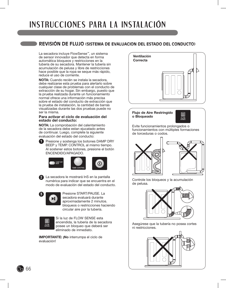 Revisión de flujo | LG DLE2701V User Manual | Page 66 / 120