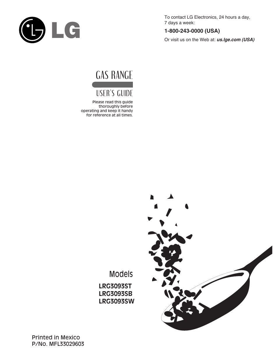 LG Gas Range LRG3093ST User Manual | 38 pages