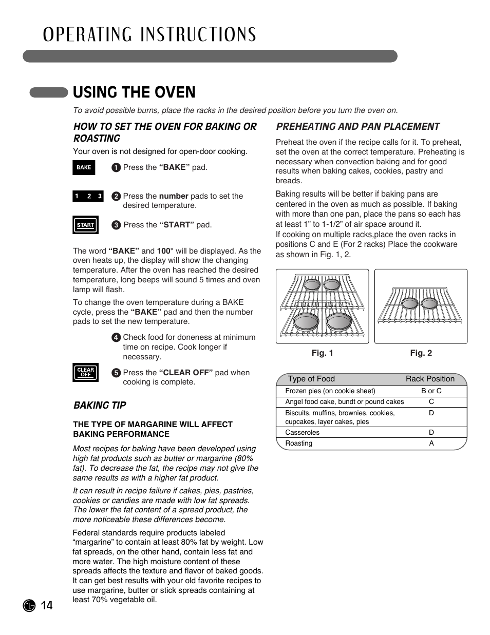 Using the oven | LG Gas Range LRG3093ST User Manual | Page 14 / 38
