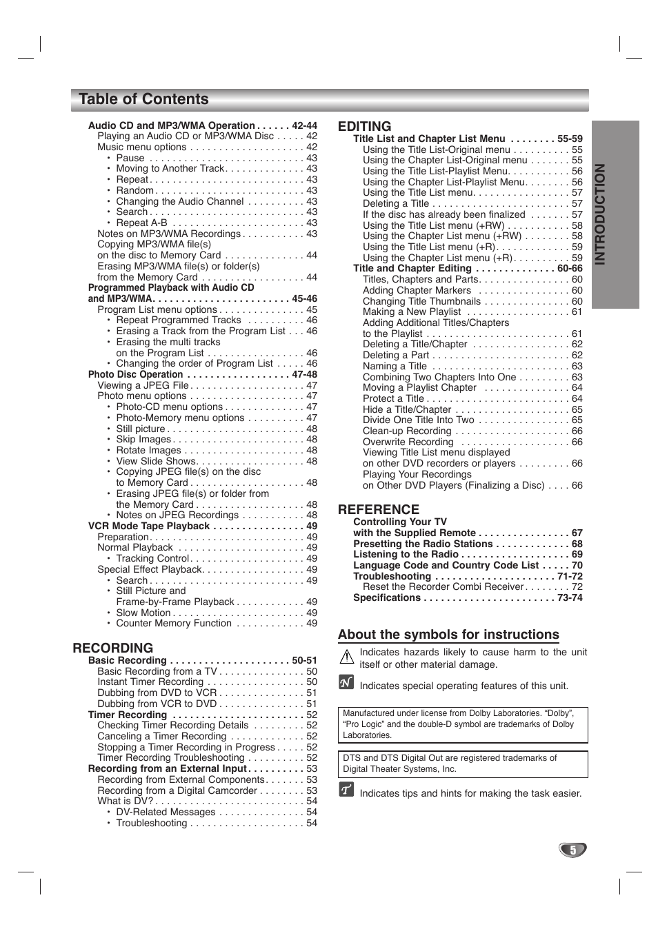 LG LHY-518 User Manual | Page 5 / 75