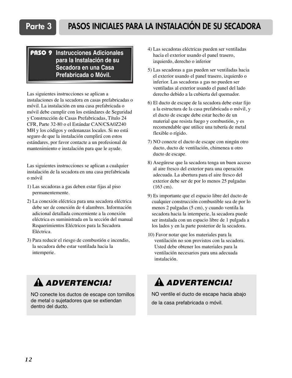 Advertencia | LG D7188NM User Manual | Page 44 / 64