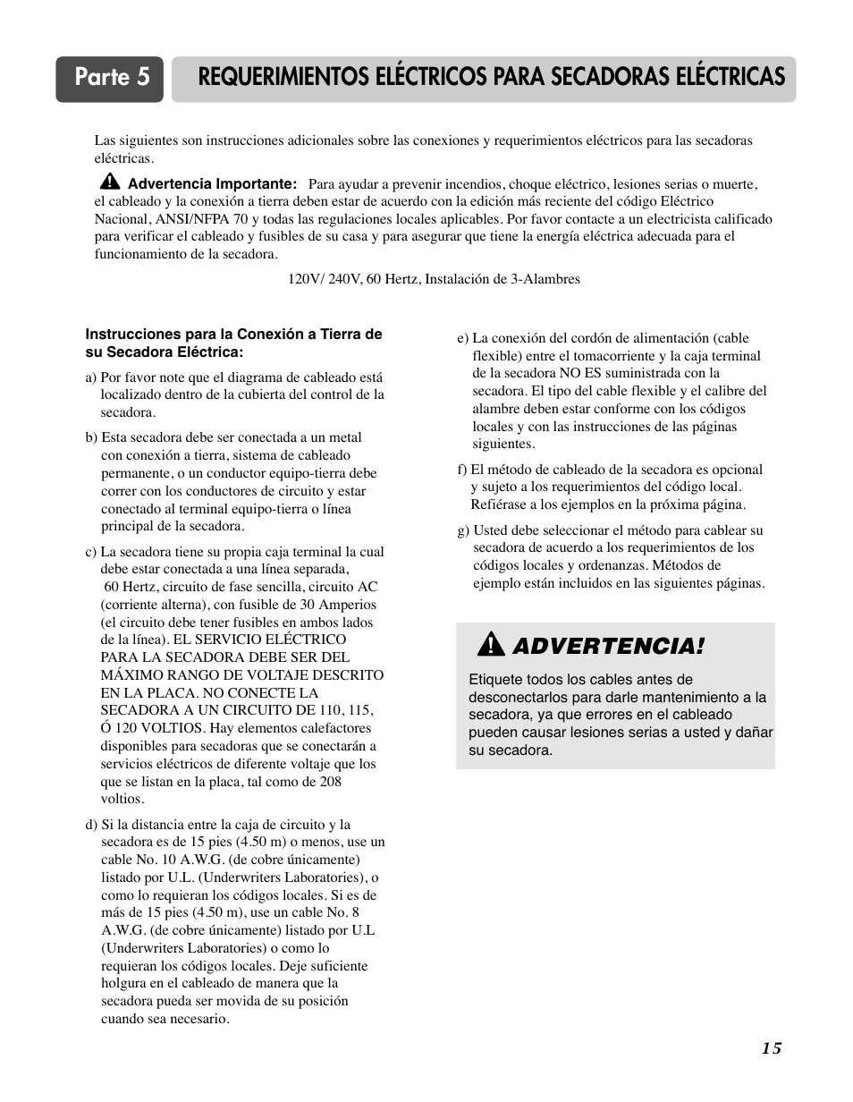 Advertencia | LG D7188NM User Manual | Page 47 / 64