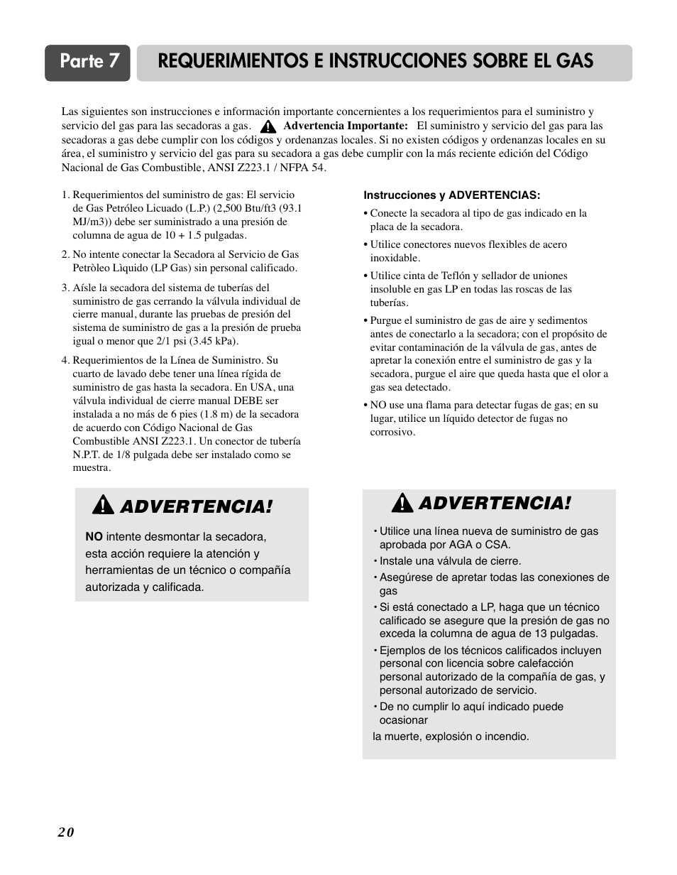 Advertencia | LG D7188NM User Manual | Page 52 / 64