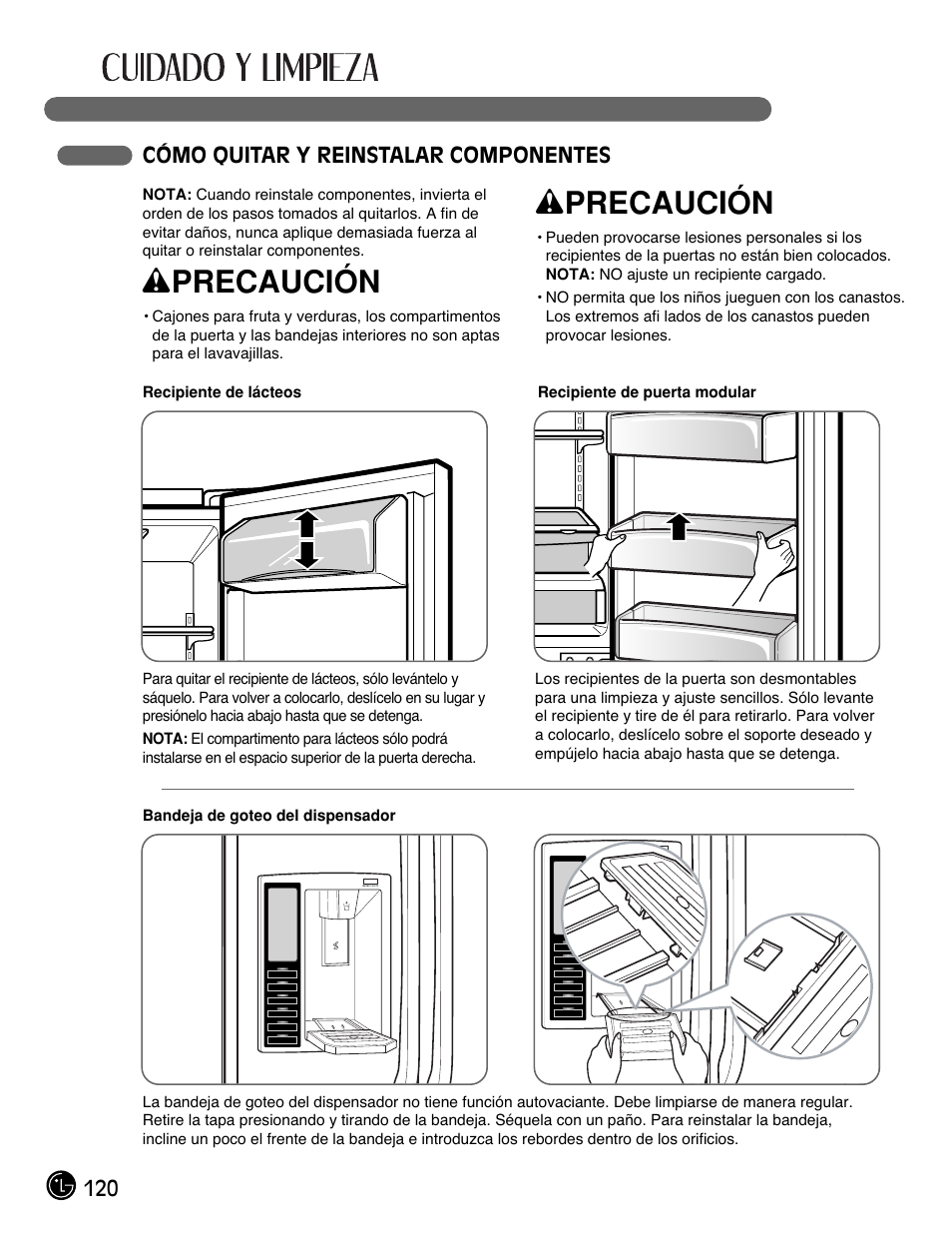 Wprecaución | LG LMX25981** User Manual | Page 120 / 132