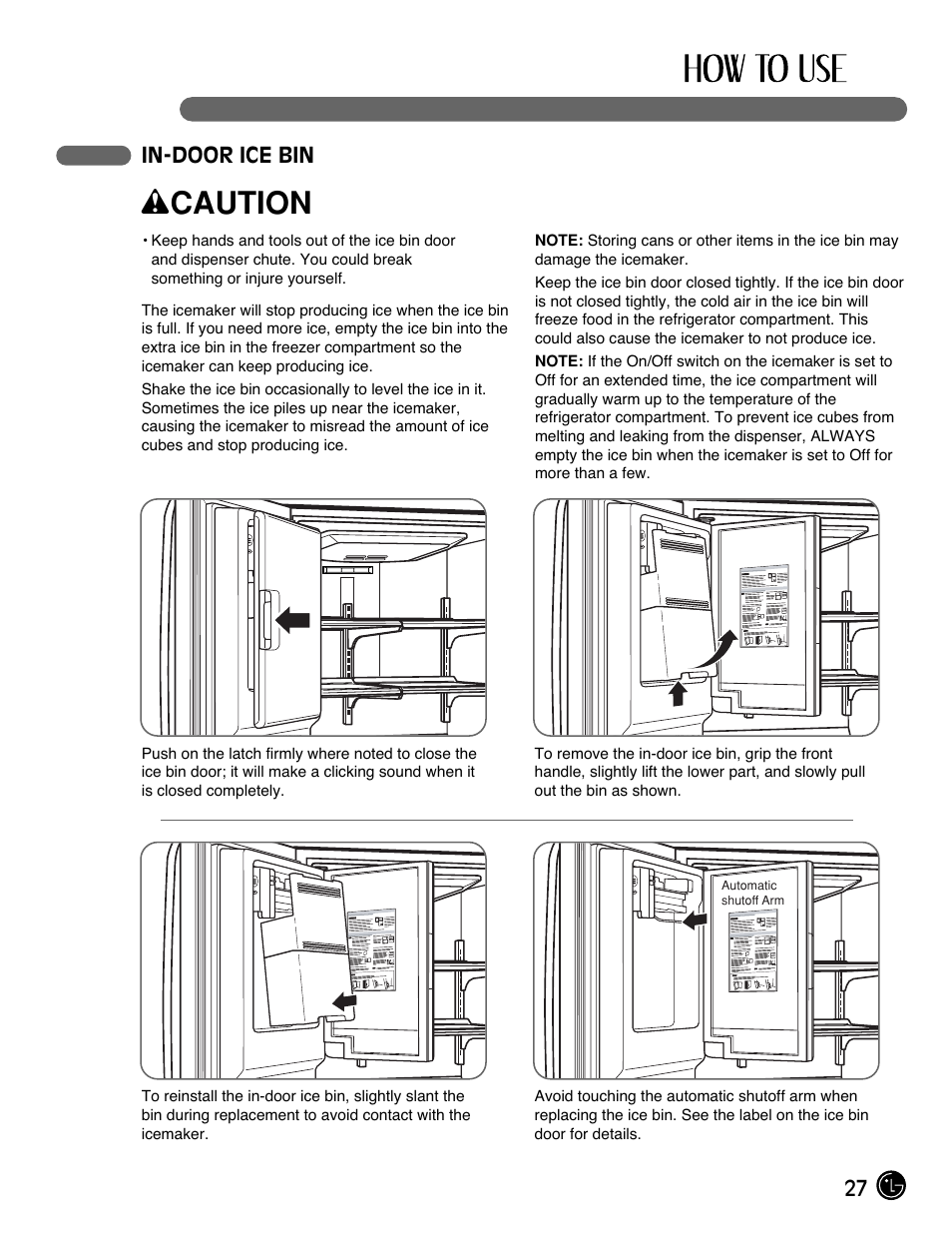 Wcaution | LG LMX25981** User Manual | Page 27 / 132