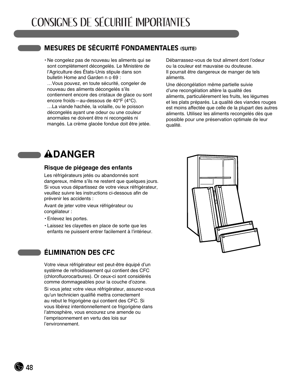 Wdanger | LG LMX25981** User Manual | Page 48 / 132